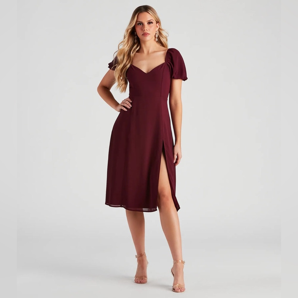 Windsor Burgundy Midi Dress